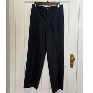 NEW Real Clothes Women's 6 100% Silk Trouser Pants Black Pleated High Waist Work
